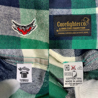 CORE FIGHTER コアファイター フランネルチェック 半袖シャツ グリーン Size M 福生店