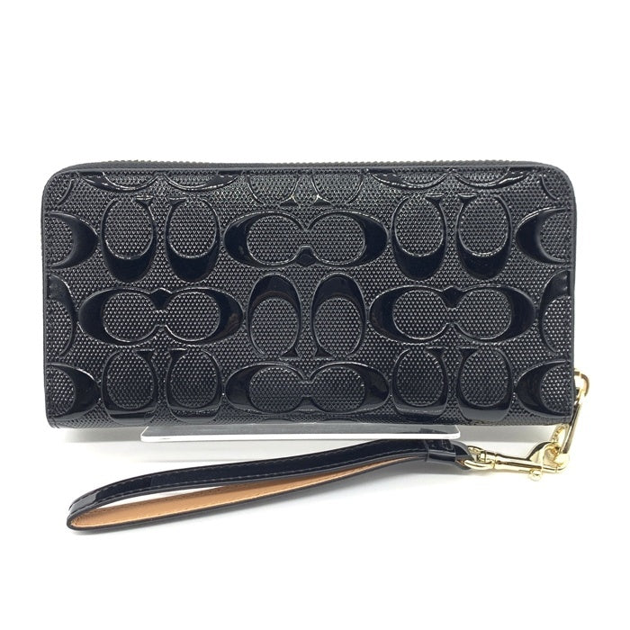 【COACH】パテントレザー製＊ ジップアラウンド 長財布 CV413 COACH】パテントレザー製＊ ジップアラウンド 長財布 CV413