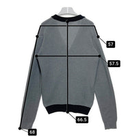 LACOSTE ラコステ ハイブリッドワッフルニット カーディガン グレー ブラック AH147EL Size FR3 瑞穂店