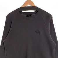 STUSSY ステューシー 24AW Raglan Thermal Basic Stock サーマル ロンT ロングスリーブ 長袖 Tシャツ チャコール Size M 福生店