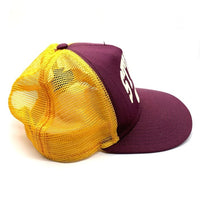 90's 00's STUSSY ステューシー STUSSY HATS メッシュ キャップ バーガンディー イエロー 福生店