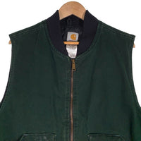00's CARHARTT カーハート Duck Work Vest ダックワークベスト グリーン V02 SPC USA製 Size XL-R 福生店