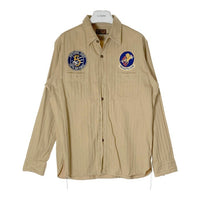 BUZZ RICKSON'S バズリクソンズ ワーク コントラクター ヘリンボーン ワッペン 長袖シャツ ベージュ size17-17・1/2 瑞穂店