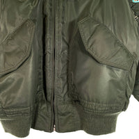 70's CWU-45/P FILAMENT NYLON ミリタリー フライトジャケット カスタムワッペン TOM CAT グリーン 78年会計 民間品 Size L 福生店