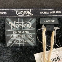 Norton ノートン フェイクスウェード ジップアップパーカー ブラック 裏ボア 243N1311A Size L 瑞穂店
