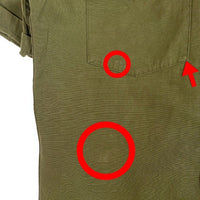 WACKO MARIA ワコマリア ミリタリーシャツ 半袖 オリーブ チェーン刺繡 ワッペン Size S 福生店