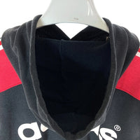 adidas アディダス デサント製 カラー切替 プルオーバーパーカー ブラックxレッド sizeM-L★汚れ有 瑞穂店