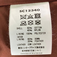 SUGAR CANE シュガーケーン SC12340 LATHER YOKE DOWN VEST レザーヨーク ダウンベスト ブラウン sizeXL 瑞穂店
