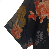 HOUSTON ヒューストン 唐獅子 旭日旗タグ 半袖 アロハシャツ ブラック Size L 福生店