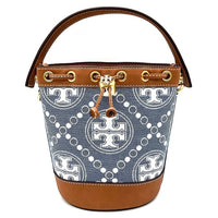 TORY BURCH トリーバーチ モノグラムジャガードバケットバッグ デニム調 ブルー系 瑞穂店