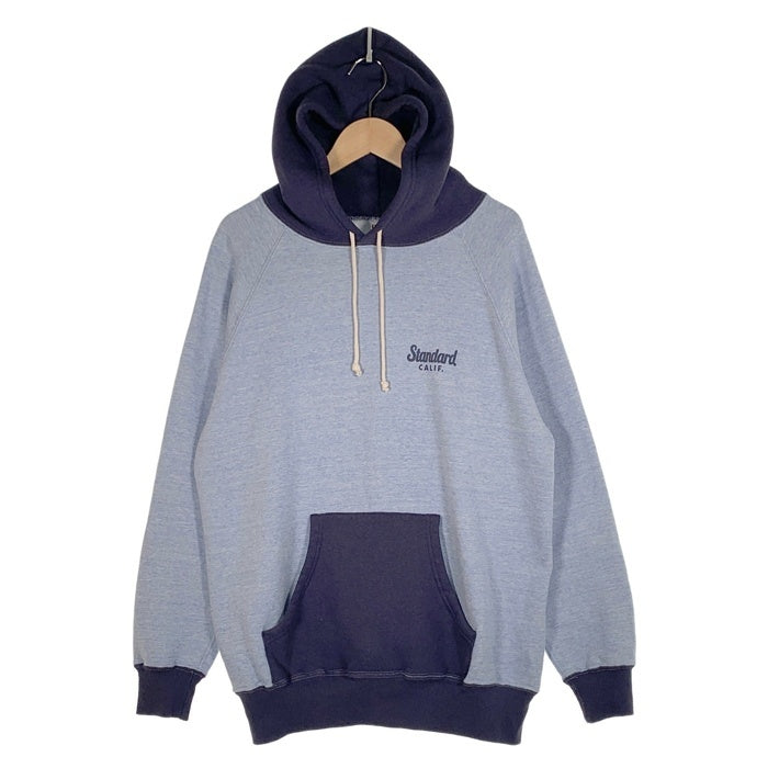 STANDARD CALIFORNIA スタンダードカリフォルニア SD 88/12 Diner Logo 2Tone Hood Sweat ダイナーロゴ 2トーン プルオーバースウェットパーカー ブルー Size L STANDARD CALIFORNIA スタンダードカリフォルニア SD 88/12 Diner Logo