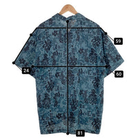 80-90's JIMMY'Z ジミーズ コットン リネン 総柄プリント ハワイアンシャツ アロハ ブルー USA製 Size M 福生店