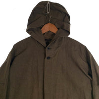 The Viridi-anne ザヴィリジアン コットン リネン フーデッド ロングコート バックプリント カーキ VI-2856-06-CA Size 2 福生店