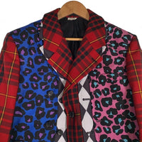 COMME des GARCONS HOMME PLUS コムデギャルソンオムプリュス ドッキング 3B テーラードジャケット マルチカラー チェック レオパード 3重 PF-J007 AD2020 Size S 福生店