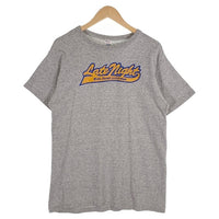80's Champion チャンピオン Late Night ラバープリント Tシャツ グレー 霜降り USA製 トリコプリント Size L 福生店