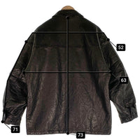 M エム used wash leather car coat ユーズドウォッシュ レザーカーコート ジャケット 中綿 ブラック M-JK-07 Size F 福生店