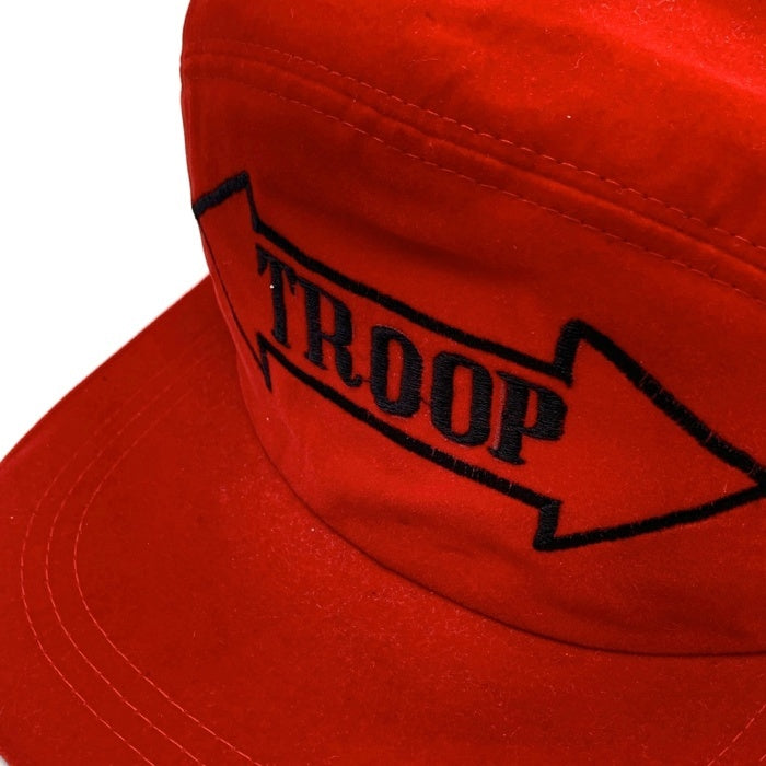 80-90's TROOP トゥループ ベロア 5パネルキャップ レッド 刺繡 スナップバック 80-90's TROOP トゥループ ベロア 5パネルキャップ レッド 刺繡