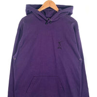 80's STUSSY ステューシー シャドーマン刺繡 プルオーバーコットンパーカー パープル USA製 オールド Size XL 福生店