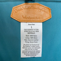 Dubble Works ダブルワークス レザーヨーク ダウンベスト ブルー ベージュ ウエアハウス Size L 瑞穂店