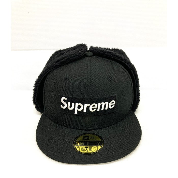 Supreme シュプリーム キャップ NEW ERA ニューエラ イヤーフラップ付き BOXロゴ ベースボールキャップ Earflap Box Logo New Era 21AW ブラック 7 5/8(60.6cm) 帽子 【メンズ】