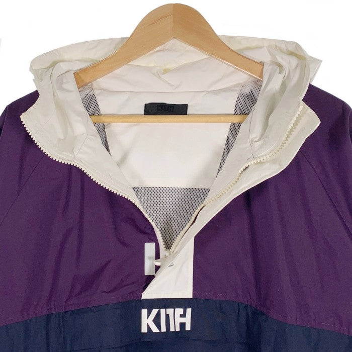 KITH キス NYLON ANORAK ナイロン アノラック パーカー ホワイト パープル Size L 福生店