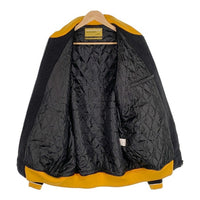 swagger スワッガー 袖レザー ジップアップ ウールスタジャン ブラック クリーム Size L 福生店
