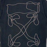OFF-WHITE オフホワイト ABSTRACT ARROWS S/S SLIM TEE バックアロー刺繡 Tシャツ フェードブラック OMAA027F19185011 Size L 福生店