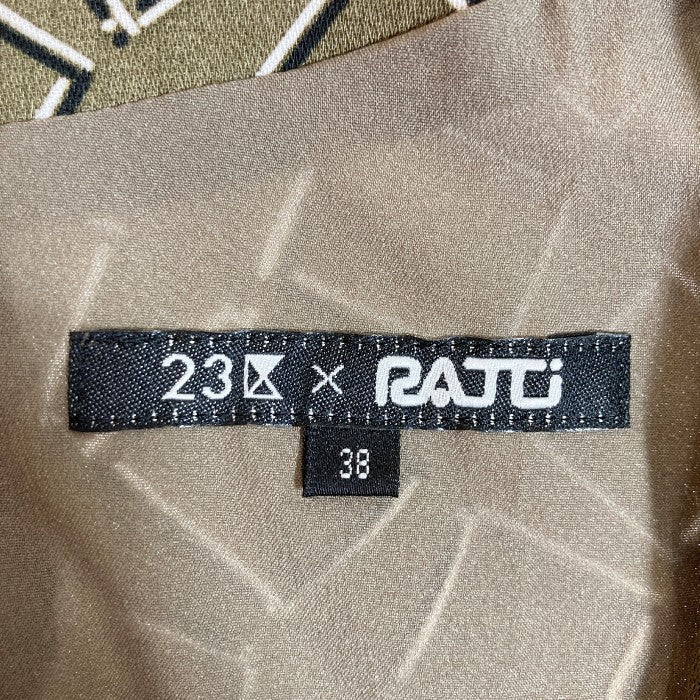 極美品】23区×RATTI スクエアプリント ドレープ ワンピース