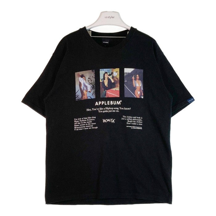 APPLEBUM アップルバム Ruler 浮世絵風グラフィック Tシャツ ブラック sizeL 瑞穂店