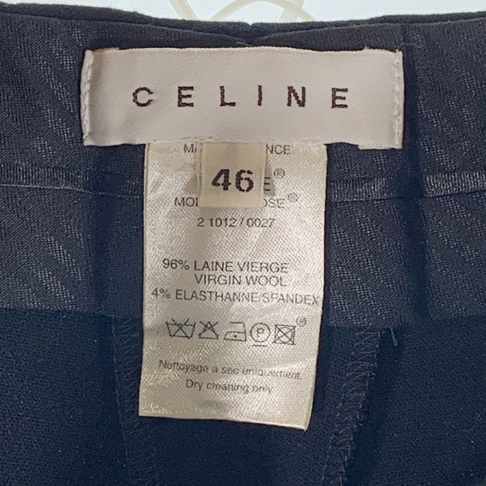 CELINE セリーヌ ウール ワイドスラックス ブラック 2 1012/0027 Size