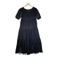 Heather ヘザー ティアードボリュームワンピース ブラック sizeF 瑞穂店