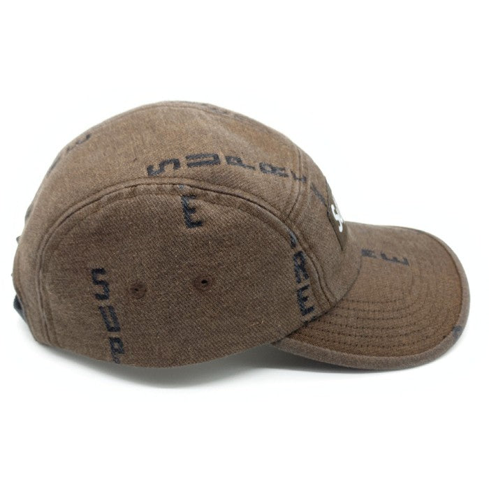 Supreme Logo Stripe Denim Camp Cap帽子