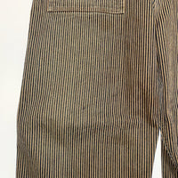 AT-DIRTY アットダーティー ヒッコリーストライプ ローバック オーバーオール ダメージ加工 ブラウン Size L 福生店