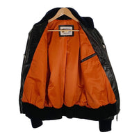 Morgan Prodactions モーガン プロダクション ドイツ空軍 レザー リブジャケット ワッペンカスタム ブラック Size XL 福生店