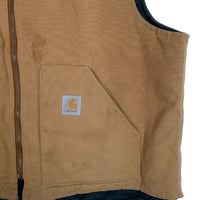 80's Carhartt カーハート Duck Vest ダック地 ベスト ジップアップ ベージュ Size XXL 福生店
