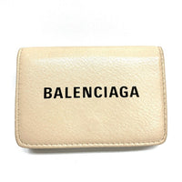 BALENCIAGA バレンシアガ 551921 2760 三つ折り ミニ財布 コンパクトウォレット レザー ベージュ 瑞穂店
