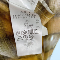 SSZ エスエスズィー 20AW オンブレチェック 半袖シャツ コットン レーヨン イエロー Size M 福生店