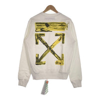 OFF-WHITE オフホワイト 19AW Acrylic Arrows Slim Crewneck アロー バックプリント ペイント スウェットクルーネックトレーナー ホワイト Size M 福生店