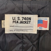 Schott ショット U.S.740N PEA JACKET メルトン ウール ピーコート グレー Size 40 福生店