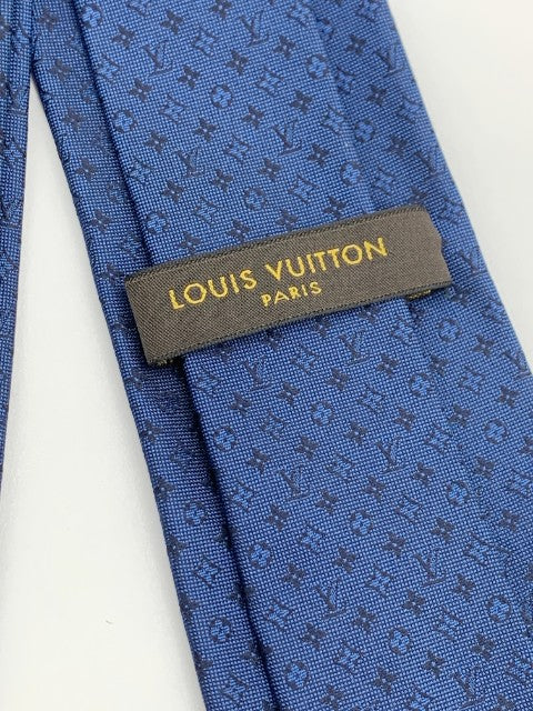 Louis Vuitton ルイヴィトン クラヴァット・ネオ モノグラミッシム 8CM モノグラム ネクタイ シルク100％ ネイビー 福生店