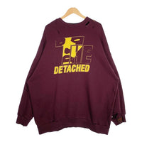 RAF SIMONS ラフシモンズ 22AW THE DEATCHED プリント スウェットクルーネックトレーナー ダメージ加工 ボルドー 222-M167 Size 1 福生店