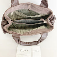 FRULA フルラ レザー スウェード ハンドバッグ ブラウン 瑞穂店