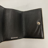 BALENCIAGA バレンシアガ 551921 2760 三つ折り ミニ財布 コンパクトウォレット レザー ベージュ 瑞穂店