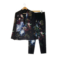 LAD MUSICIAN ラッドミュージシャン 1B JACKET WOOL GABARDINE INKJET (FLOWER) 2019AW 2219-311 花柄 ジャケット GABARDINE INKJET FLOWER SLACKS 2219-570 セットアップ ブラック size42 瑞穂店