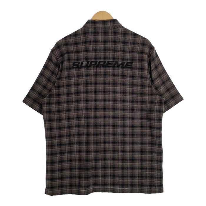 SUPREME シュプリーム 22SS Plaid S/S Shirts 半袖チェックシャツ バック刺繡ロゴ ブラック Size M 福生店