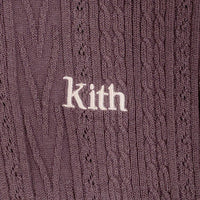 KITH キス ケーブルニット ポロシャツ コットン レーヨン パープル Size S 福生店