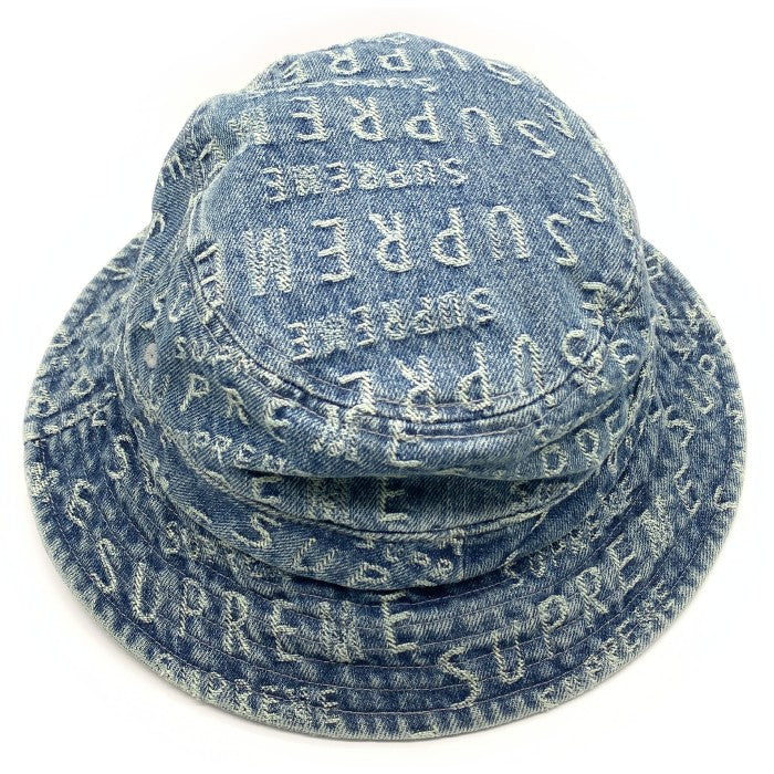 SUPREME シュプリーム 20SS Jacquard Logos Denim Crusher ジャガードロゴ デニムクラッシャーハット インディゴ  Size S/M 福生店