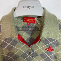 VIVIENNE WESTWOOD RED LABEL ヴィヴィアンウェストウッド オーブ刺繍 ニットベスト グリーン×グレー size2 瑞穂店