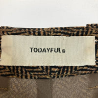 TODAYFUL トゥデイフル ヘリンボーン シフォンパンツ 茶色系 size38 瑞穂店
