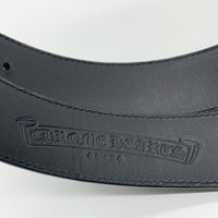 Chrome Hearts クロムハーツ レザーベルト ストラップ 1.5インチ ホースシューリベット ブラック Size 34 福生店